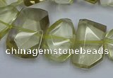 CNG5773 15.5 inches 12*16mm - 15*20mm faceted freeform lemon quartz beads