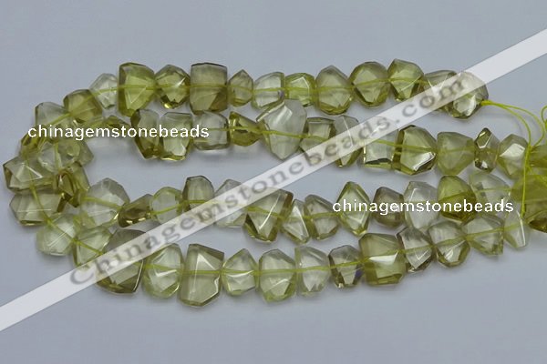 CNG5773 15.5 inches 12*16mm - 15*20mm faceted freeform lemon quartz beads