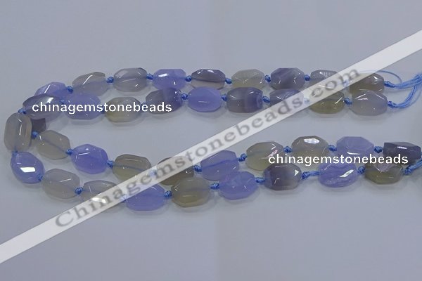 CNG5776 10*14mm - 12*16mm faceted freeform blue lace agate beads