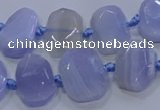 CNG5777 10*14mm - 12*16mm faceted freeform blue lace agate beads