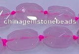 CNG5785 10*14mm - 12*16mm faceted freeform rose quartz beads