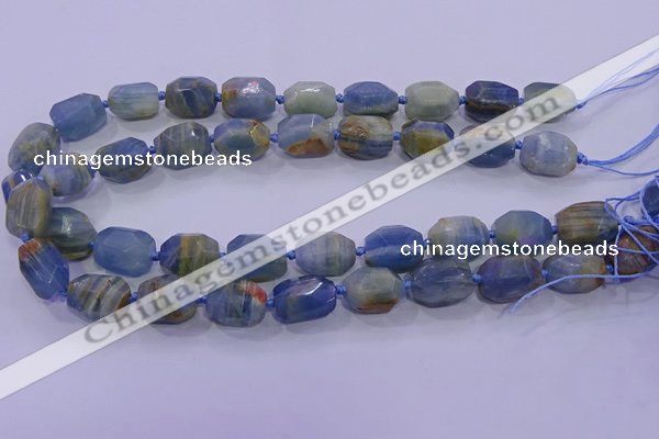 CNG5796 12*16mm - 13*18mm faceted nuggets blue calcite beads