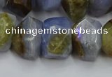 CNG5800 12*16mm - 13*18mm faceted nuggets blue lace agate beads