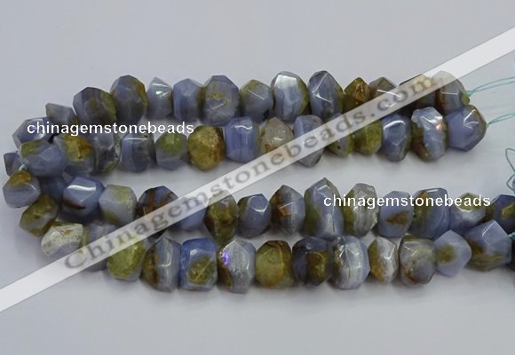 CNG5800 12*16mm - 13*18mm faceted nuggets blue lace agate beads