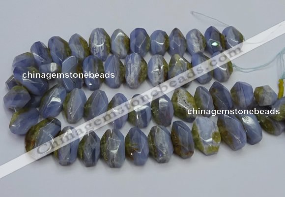 CNG5802 15*20mm - 22*28mm faceted freeform blue lace agate beads