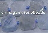 CNG5807 15.5 inches 10*12mm - 10*14mm faceted freeform aquamarine beads