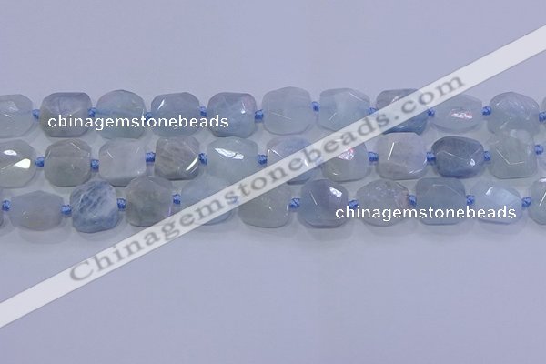 CNG5807 15.5 inches 10*12mm - 10*14mm faceted freeform aquamarine beads