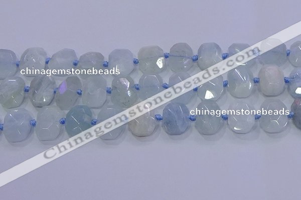 CNG5808 15.5 inches 10*14mm - 12*16mm faceted freeform aquamarine beads