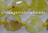 CNG5811 15.5 inches 10*12mm - 10*14mm faceted freeform yellow opal beads