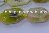 CNG5813 15.5 inches 10*14mm - 12*16mm faceted freeform yellow opal beads