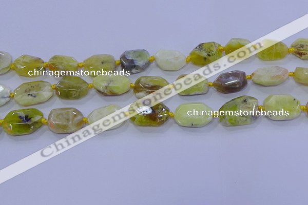 CNG5813 15.5 inches 10*14mm - 12*16mm faceted freeform yellow opal beads