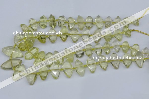 CNG5826 15.5 inches 8*18mm - 13*30mm freeform lemon quartz beads