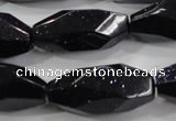 CNG583 15.5 inches 14*33mm faceted nuggets blue goldstone beads