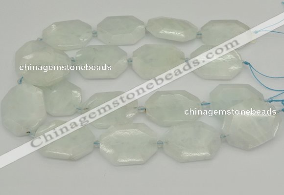 CNG5838 15.5 inches 20*30mm - 35*45mm faceted freeform aquamarine beads