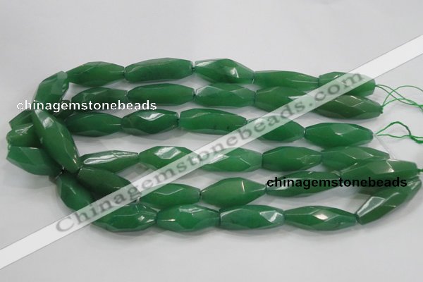 CNG584 15.5 inches 14*33mm faceted nuggets green aventurine beads