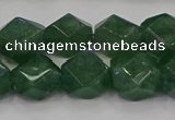 CNG5843 15.5 inches 14*15mm faceted nuggets green strawberry quartz beads