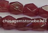 CNG5846 15.5 inches 14*15mm faceted nuggets strawberry quartz beads