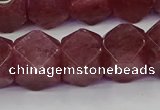 CNG5848 15.5 inches 14*15mm faceted nuggets strawberry quartz beads