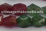 CNG5851 14*15mm faceted nuggets mixed strawberry quartz beads