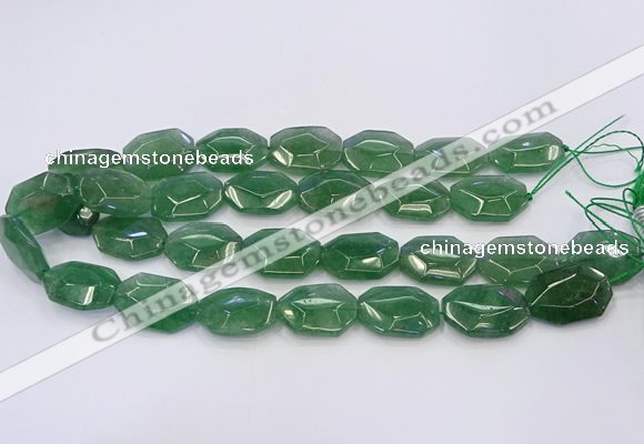 CNG5855 15*20mm - 20*25mm faceted freeform green strawberry quartz beads