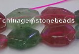 CNG5857 15*20mm - 20*25mm faceted freeform mixed strawberry quartz beads