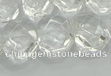 CNG5860 15.5 inches 8*12mm - 12*16mm faceted freeform white crystal beads