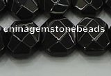 CNG5864 15.5 inches 8*12mm - 12*16mm faceted freeform black agate beads