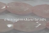 CNG587 15.5 inches 15*33mm faceted nuggets rose quartz beads