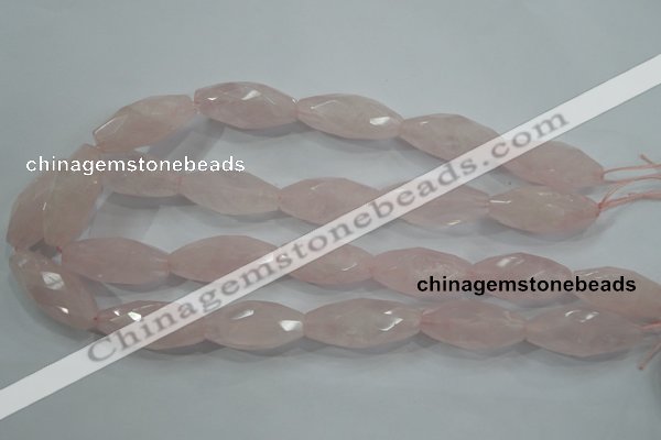 CNG587 15.5 inches 15*33mm faceted nuggets rose quartz beads