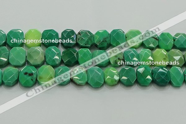 CNG5877 15.5 inches 8*12mm - 12*16mm faceted freeform grass agate beads