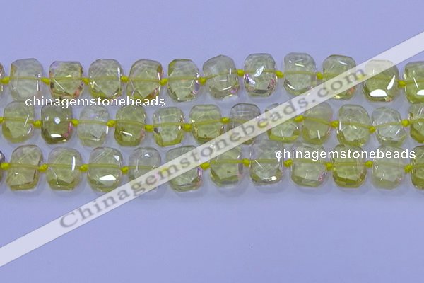 CNG5882 15.5 inches 10*14mm - 12*16mm faceted freeform lemon quartz beads