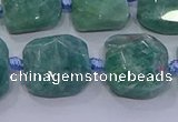 CNG5889 15.5 inches 10*12mm - 10*14mm faceted freeform amazonite beads