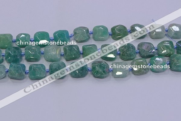 CNG5889 15.5 inches 10*12mm - 10*14mm faceted freeform amazonite beads