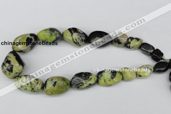 CNG59 15.5 inches 10*16mm - 20*35mm nuggets yellow pine turquoise beads