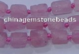 CNG5901 4*6mm - 6*10mm nuggets rough Madagascar rose quartz beads