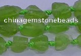 CNG5904 15.5 inches 4*6mm - 6*10mm nuggets rough olive quartz beads