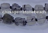 CNG5905 4*6mm - 6*10mm nuggets rough black rutilated quartz beads