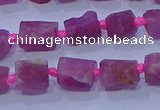 CNG5912 15.5 inches 4*6mm - 6*10mm nuggets rough pink tourmaline beads