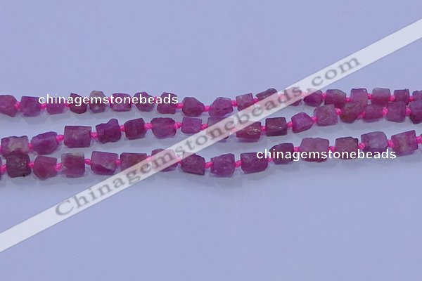 CNG5912 15.5 inches 4*6mm - 6*10mm nuggets rough pink tourmaline beads