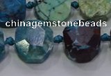 CNG5941 10*14mm - 12*16mm faceted freeform chrysocolla beads