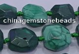 CNG5953 15.5 inches 10*12mm - 10*14mm faceted freeform malachite beads