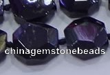 CNG5956 12*16mm - 15*18mm faceted freeform black tourmaline beads