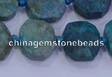 CNG5958 10*14mm - 12*16mm faceted freeform chrysocolla & turquoise beads