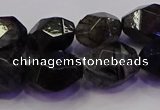 CNG5962 10*14mm - 12*16mm faceted nuggets black rutilated quartz beads