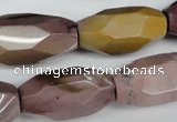 CNG598 12*25mm - 15*36mm faceted rice mookaite nugget beads