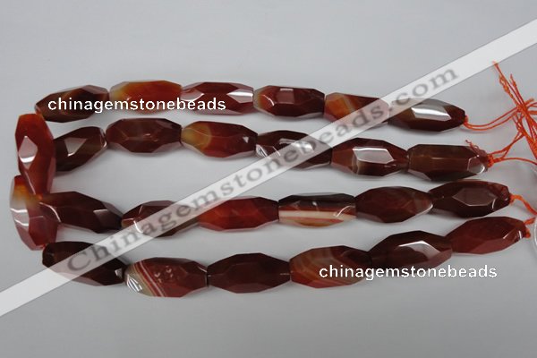 CNG601 12*28mm - 14*32mm faceted rice red agate nugget beads