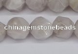 CNG6021 15.5 inches 12mm faceted nuggets grey crazy agate beads