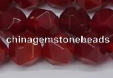 CNG6024 15.5 inches 12mm faceted nuggets red agate beads