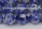 CNG6031 15.5 inches 12mm faceted nuggets blue spot stone beads