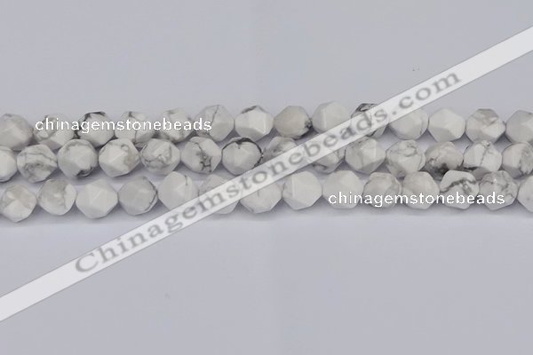 CNG6033 15.5 inches 12mm faceted nuggets white howlite beads